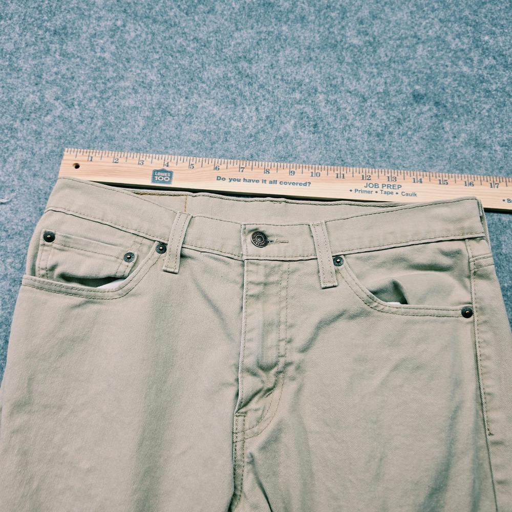 Levis 511 Slim Fit Khaki Tan Twill Denim Pants Mens 32x36 04511-0925